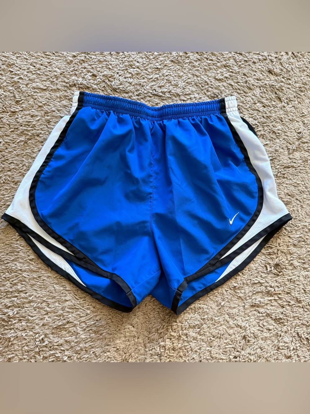 Nike Women’s XS Blue, White, and Black Dri-FIT Running Shorts